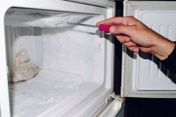 Выключите холодильник и удалите продукты